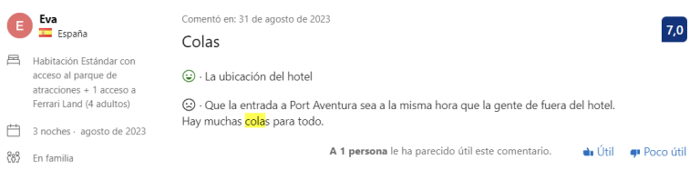 Reseña de las colas Hotel PortAventura